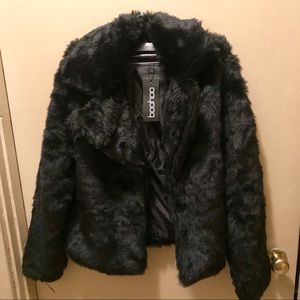 Boohoo Black Fur Jacket